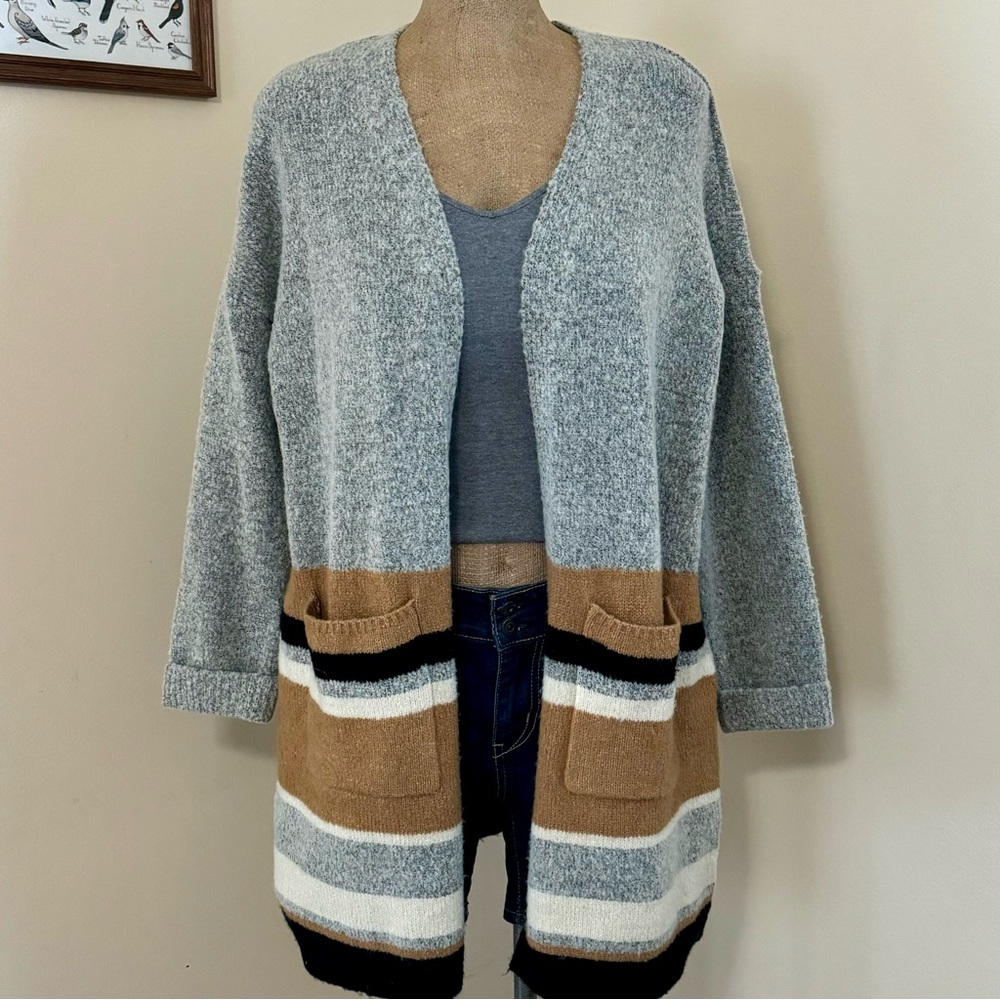 Maurice's Cozy Oversized Sweater Cardigan Open Front Pockets